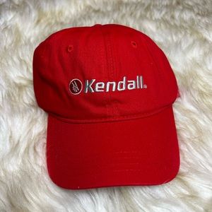 New KENDALL Vintage Red Strapback Trucker Hat